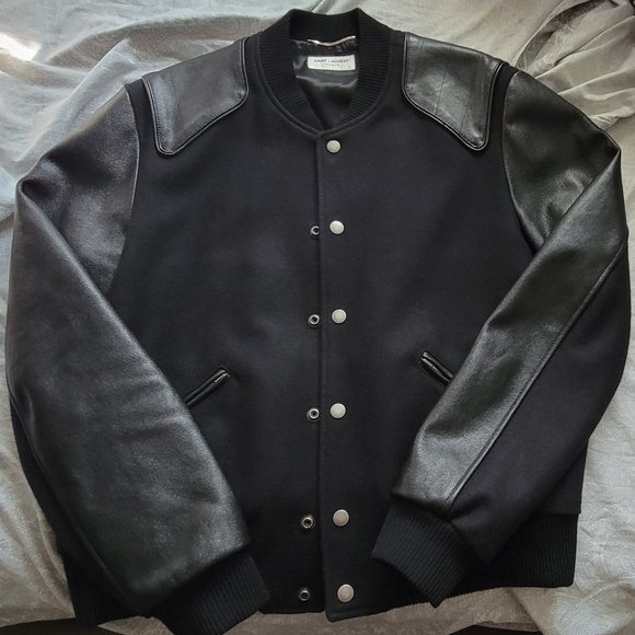 Saint Laurent Black Teddy Leather Jacket